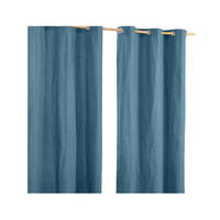 ÖSENVORHANG blickdicht 2er-Set, 117/137 cm - Blau, Textil (117/137cm) - Homescapes
