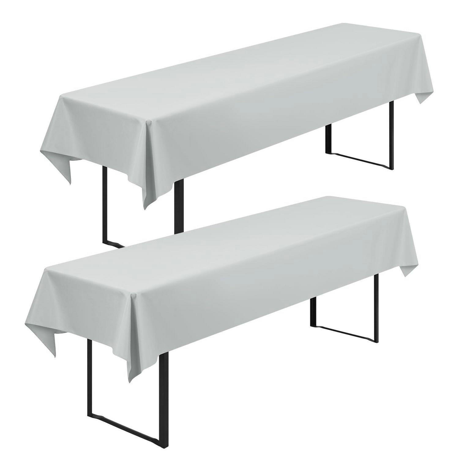 BIERTISCHHUSSEN 2-teiliges Set Hellgrau 250x100 cm - Grau, Textil (250/100/1.5cm)