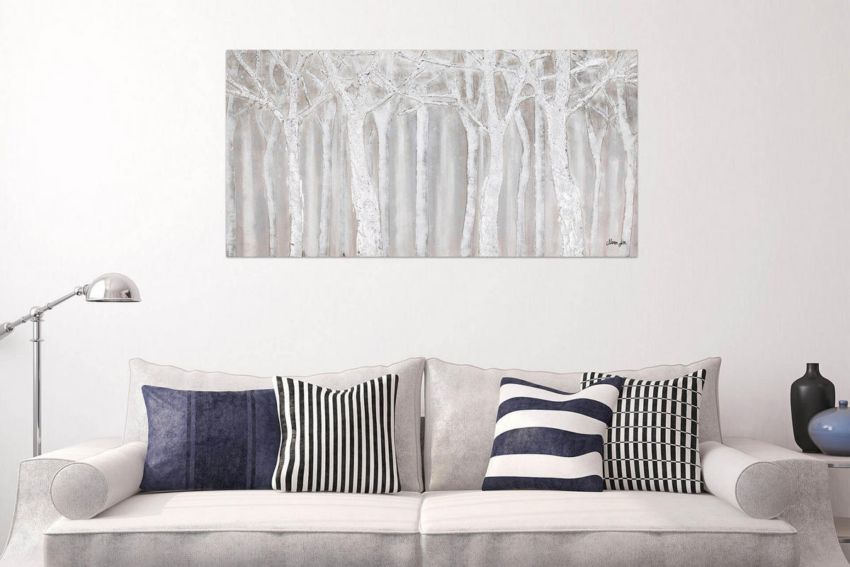 ACRYLBILD HANDGEMALT 120/60 cm - Grau, Holz/Textil (120/60cm) - KUNSTLOFT