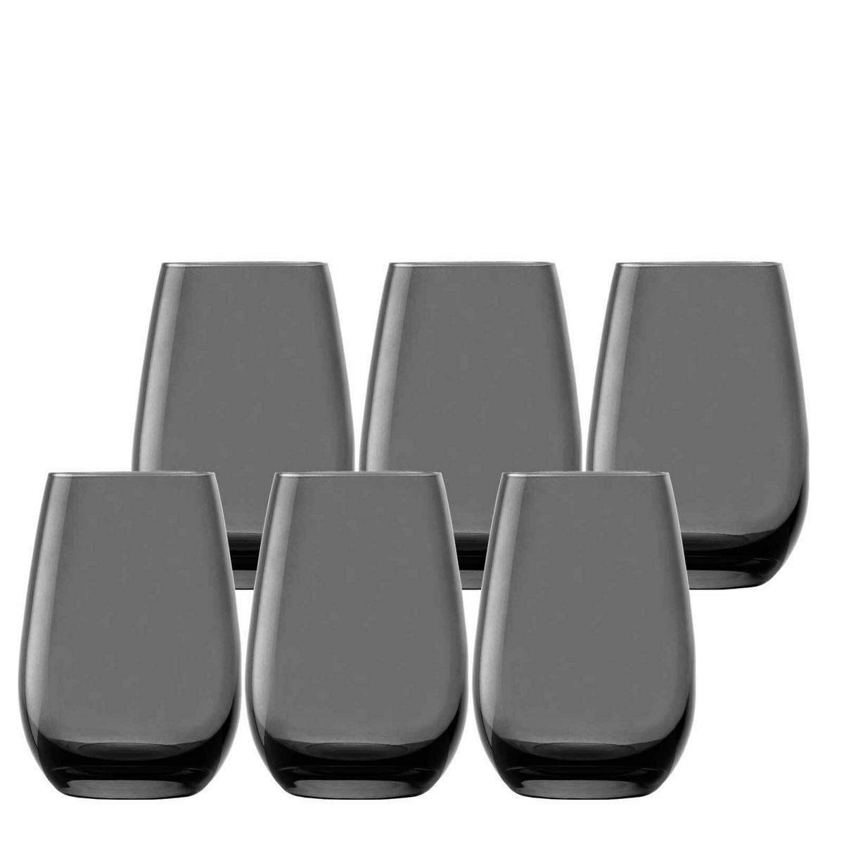 BECHER Elements Rauchgrau 465 ml 6er Set - Grau, Glas (0.465L) - Stölzle Lausitz
