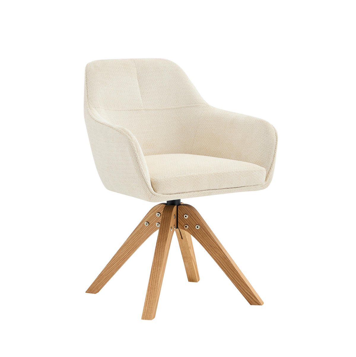 ESSZIMMERSTUHL drehbar 82 cm Stoff Beige/Eiche 2er-Set - Beige, Holz (46/82/58cm) - Meubliv