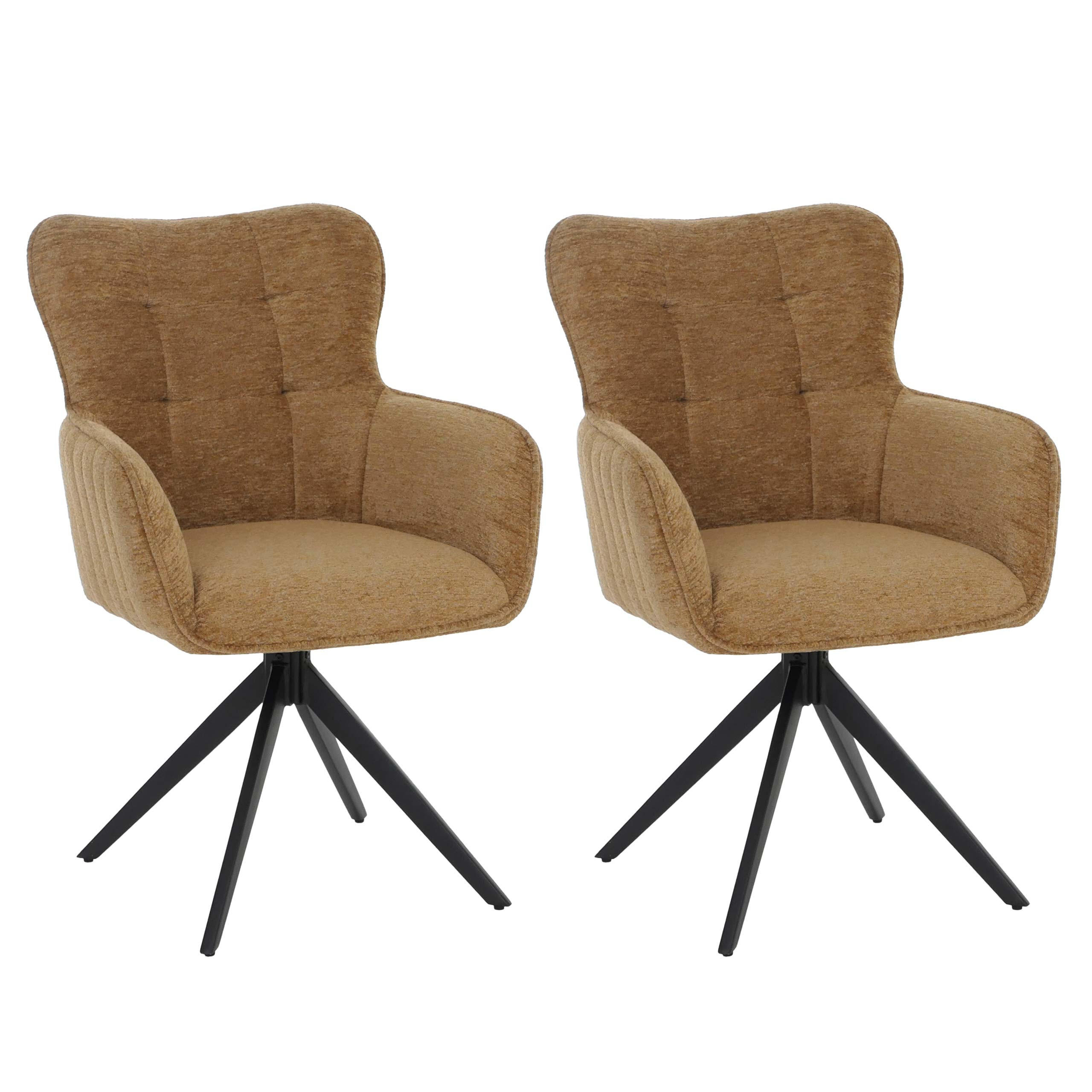 ESSZIMMERSTUHL Senfgelb 2er-Set - Gelb, Textil (63/93/70cm) - MCW