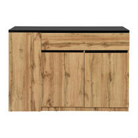 KÜCHENINSEL - 4 Personen - holz - schwarz, naturfarben hell Meili - Naturfarben, Holz (130/90/65cm) - Vente-Unique