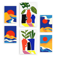 POSTER Set Mit 6 Sanfte abstrakte Landschaften Größe A3 & A4 Rahmenlos - Klar, Papier (29.7/1cm) - Nacnic