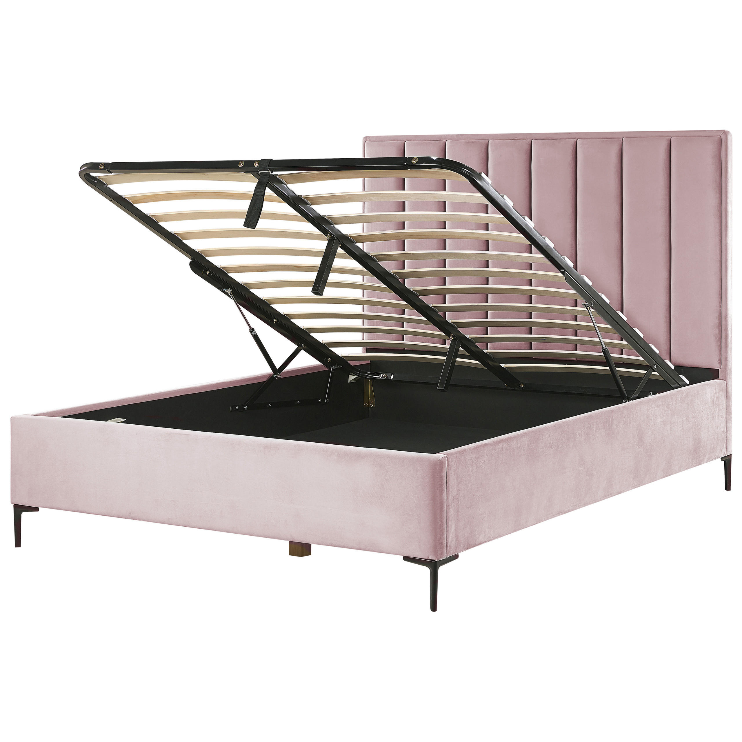 POLSTERBETT 160x200 cm Rosa Sezanne - Pink, Textil (160/200cm) - Beliani