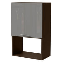 MIKROWELLENUMBAUSCHRANK Essen W4MK/60 Grau Hochglanz / Lava Matt 60 / 32,5 / 96cm - Dunkelgrau/Grau, Holz/Holzwerkstoff (60/96/32.5cm) - Feldmann-Wohnen