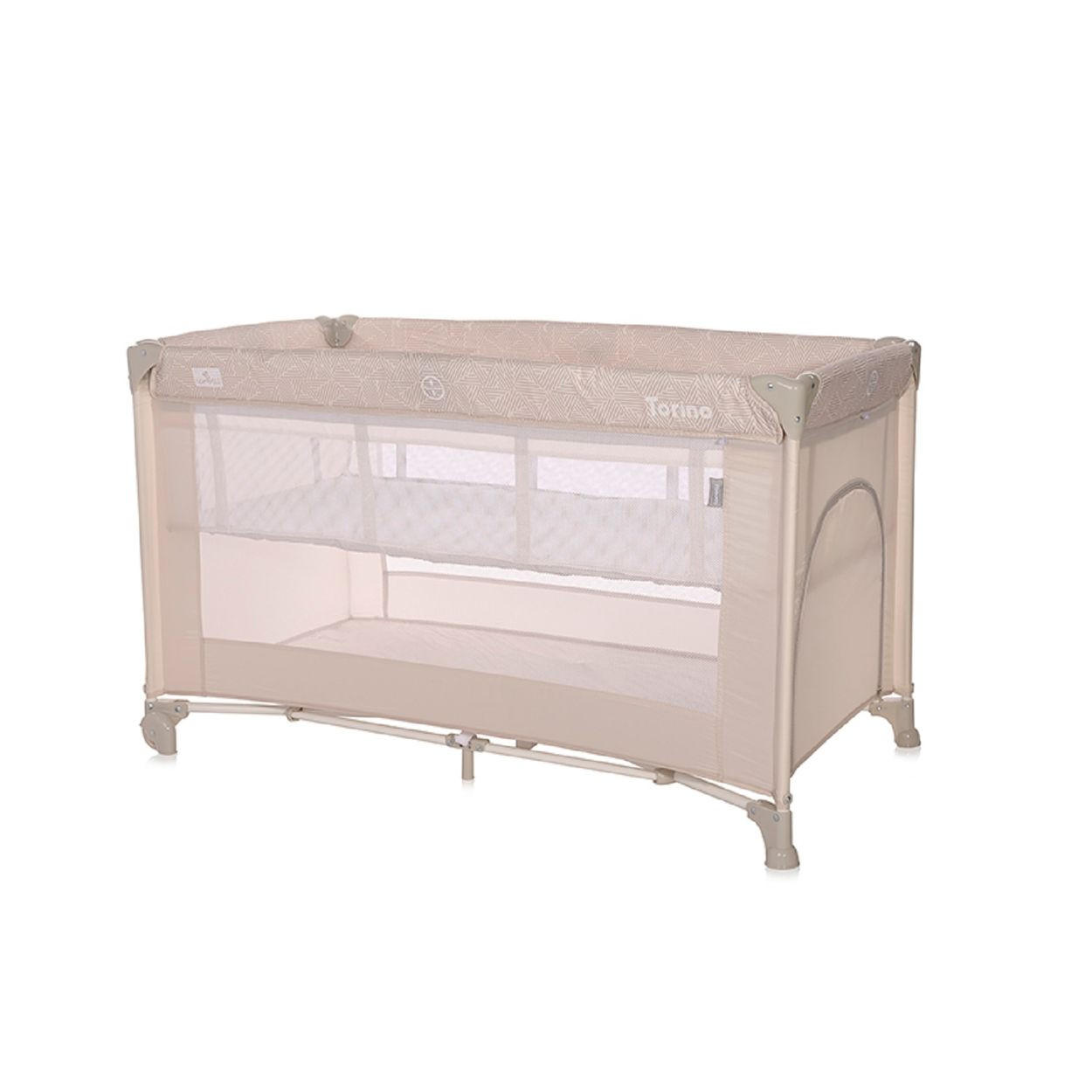 REISEBETT Torino 2 Ebenen braun faltbar seitliche Öffnung Tragetasche Matratze - Beige, Kunststoff (68/127cm) - Lorelli