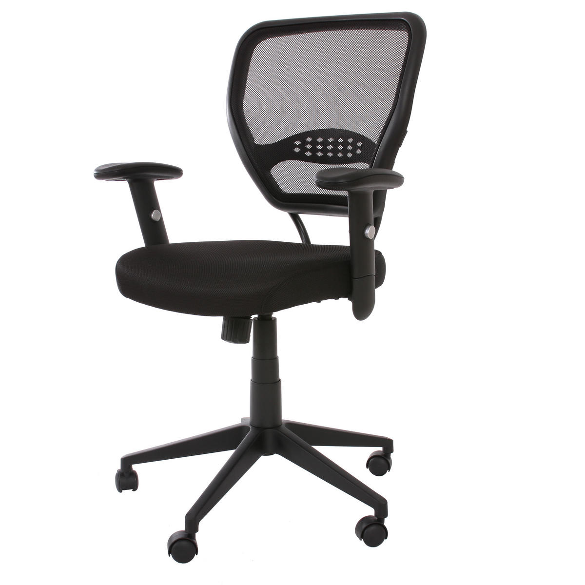 PROFI-BÜROSTUHL STOFF/TEXTIL Schwarz - Schwarz, Textil (72/110/60cm) - MCW