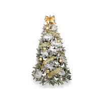 LAALU WEIHNACHTSBAUM geschmückt künstlich mit 136 Ornamenten SHINING ELEGANCE 240 cm Baum mit Ständer und Weihnachtsornamenten - Champagner/Silberfarben, Kunststoff (240cm) - LAALU