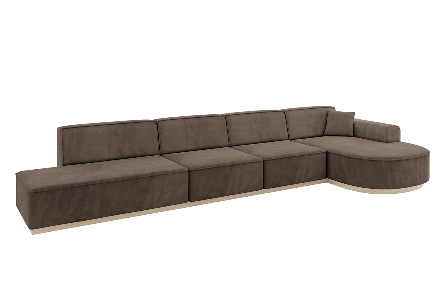 ECKSOFA Ottomane Rechts ARRIO-L3 - 413x171x83 cm Braun - Braun, Holzwerkstoff/Textil (413/171cm) - ALTDECOR