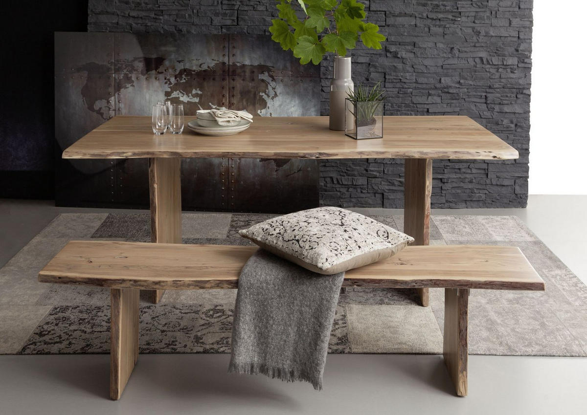 BAUMTISCH Akazie 160x100x76 natur lackiert PURE ACACIA #113 - Naturfarben, Holz (160/100/76cm) - Massivmoebel24
