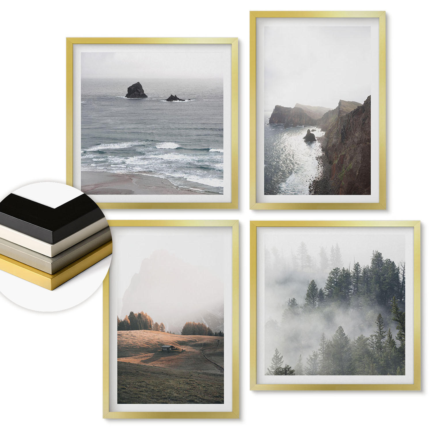 ArtPrintCave Wandbilder Gold 50x50 cm