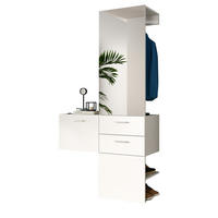 GARDEROBE Set weiß 104 x 190 cm, Komplettset 2-teilig mit Spiegel - Silberfarben/Weiß, Glas/Holzwerkstoff (104/190/36cm) - Inn.Furn