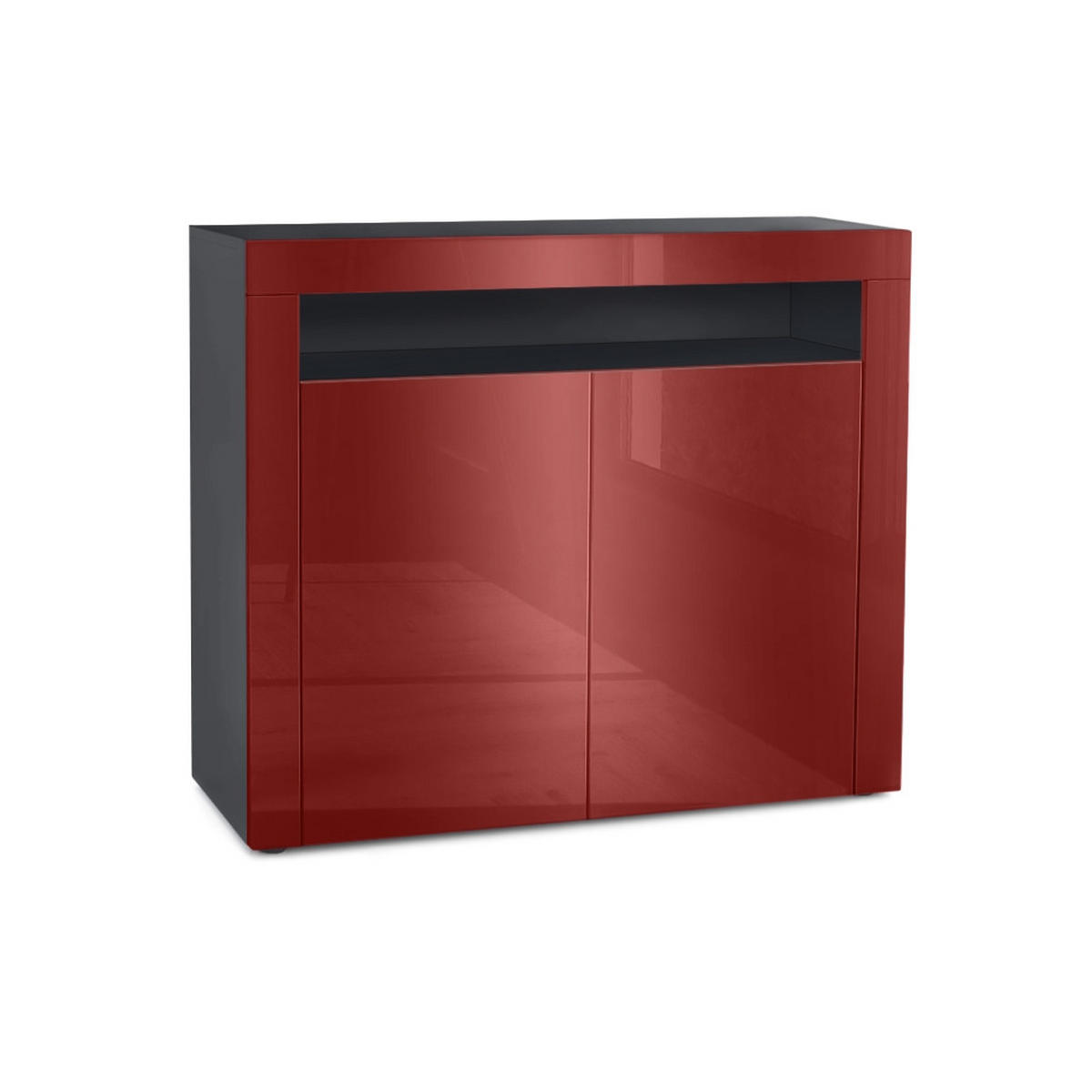 KOMMODE Valencia Bordeaux Hochglanz / Bordeaux Hochglanz - Bordeaux, Holzwerkstoff (108/92/40cm) - Vladon