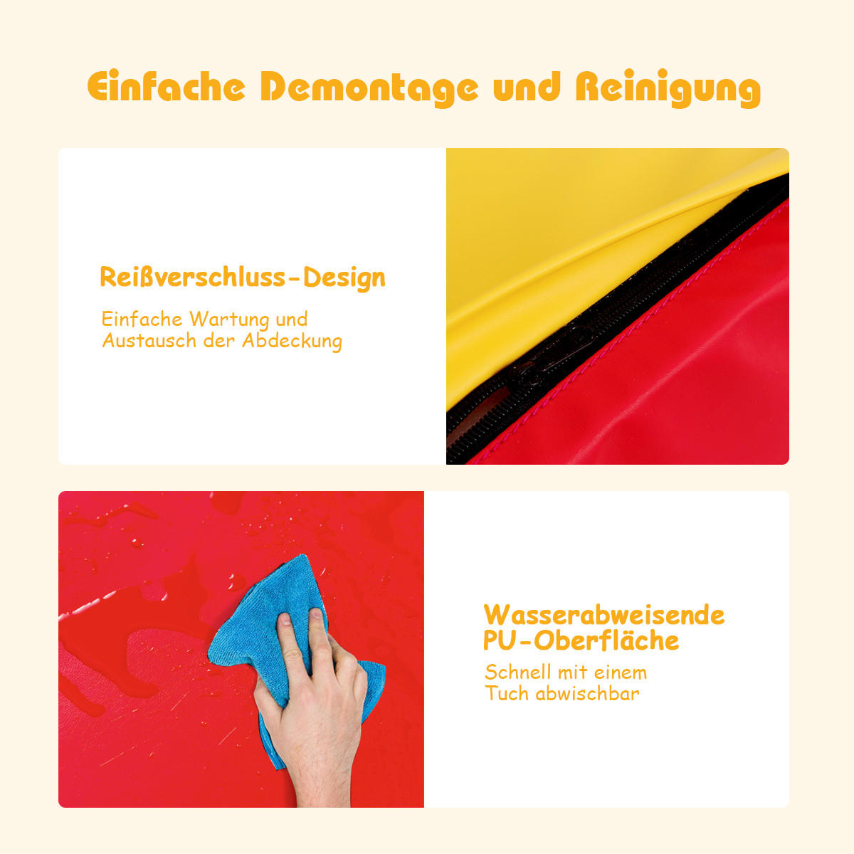 SCHAUMSTOFFBLOCK Gelb (5-teilig) - Gelb, Kunststoff (40/20/40cm) - COSTWAY