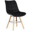 STUHL Samt schwarz - Eukalyptusholzfarben/Schwarz, Holz/Textil (46/82/60cm) - CLP