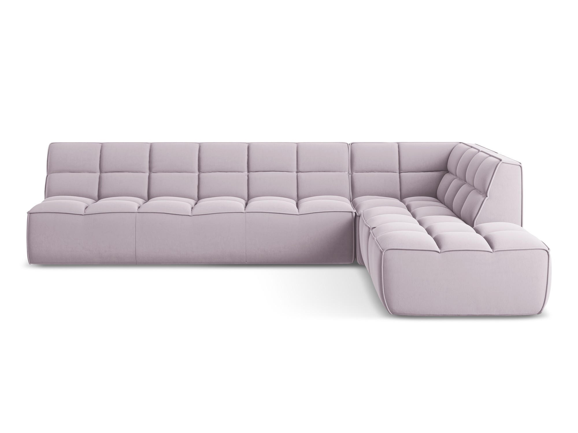 ECKSOFA Beidseitig Samt Stoff Violett - Lila/Flieder, Kunststoff/Textil (308/258cm) - Makamii