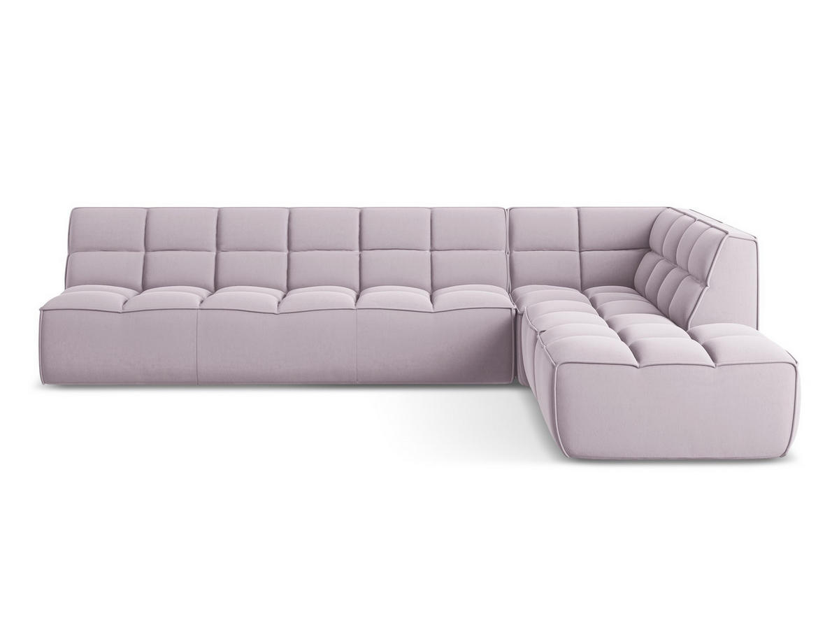ECKSOFA Beidseitig Samt Stoff Violett - Lila/Flieder, Kunststoff/Textil (308/258cm) - Makamii