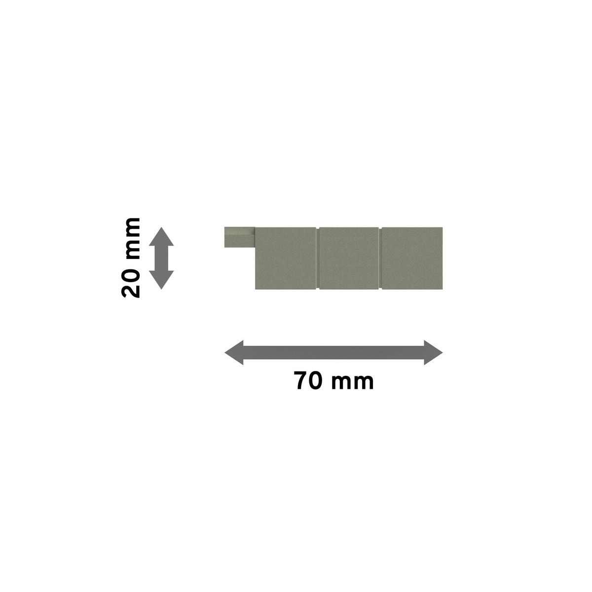 ENDSTÜCKE FÜR GARDINENSTANGEN 20x20 mm, Cubes Satin-Silber, Packung 2 Stück - Silberfarben, Metall (7/2/2cm) - INTERDECO
