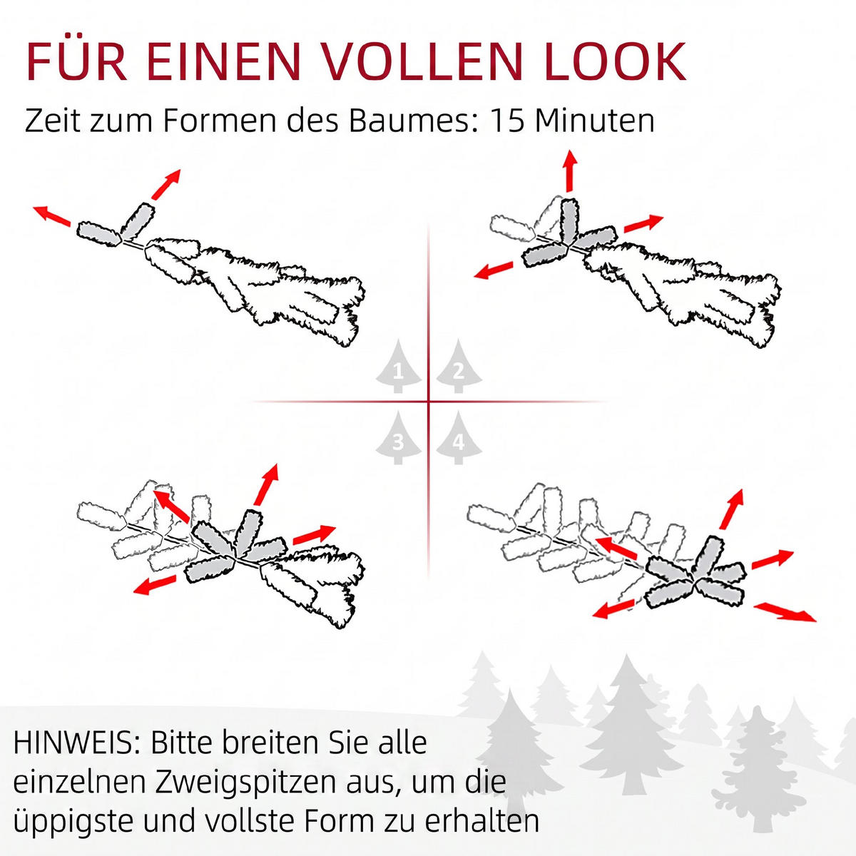 WEIHNACHTSBAUM DE-41593 1821 Spitzen, faltbarer Metallständer, 180 cm - Grün, Kunststoff (180cm) - ComfortXL