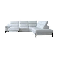 ECKSOFA Texas Echtleder mit 1 x Relaxfunktion Weiß - Weiß, Leder/Metall (238/274cm)