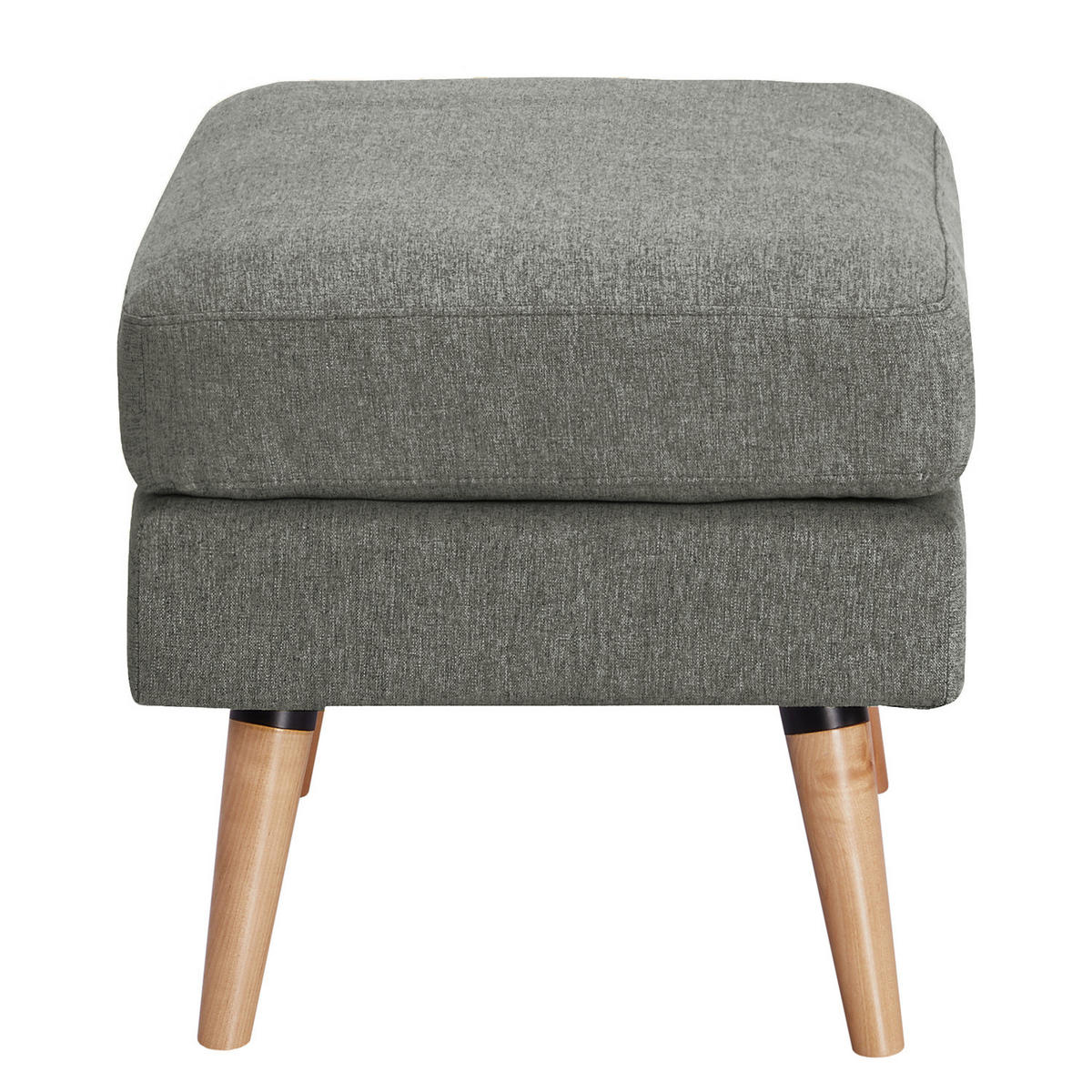 POLSTERHOCKER - Beige/Grau, Holz/Birkenholz (72/47/49cm) - home24