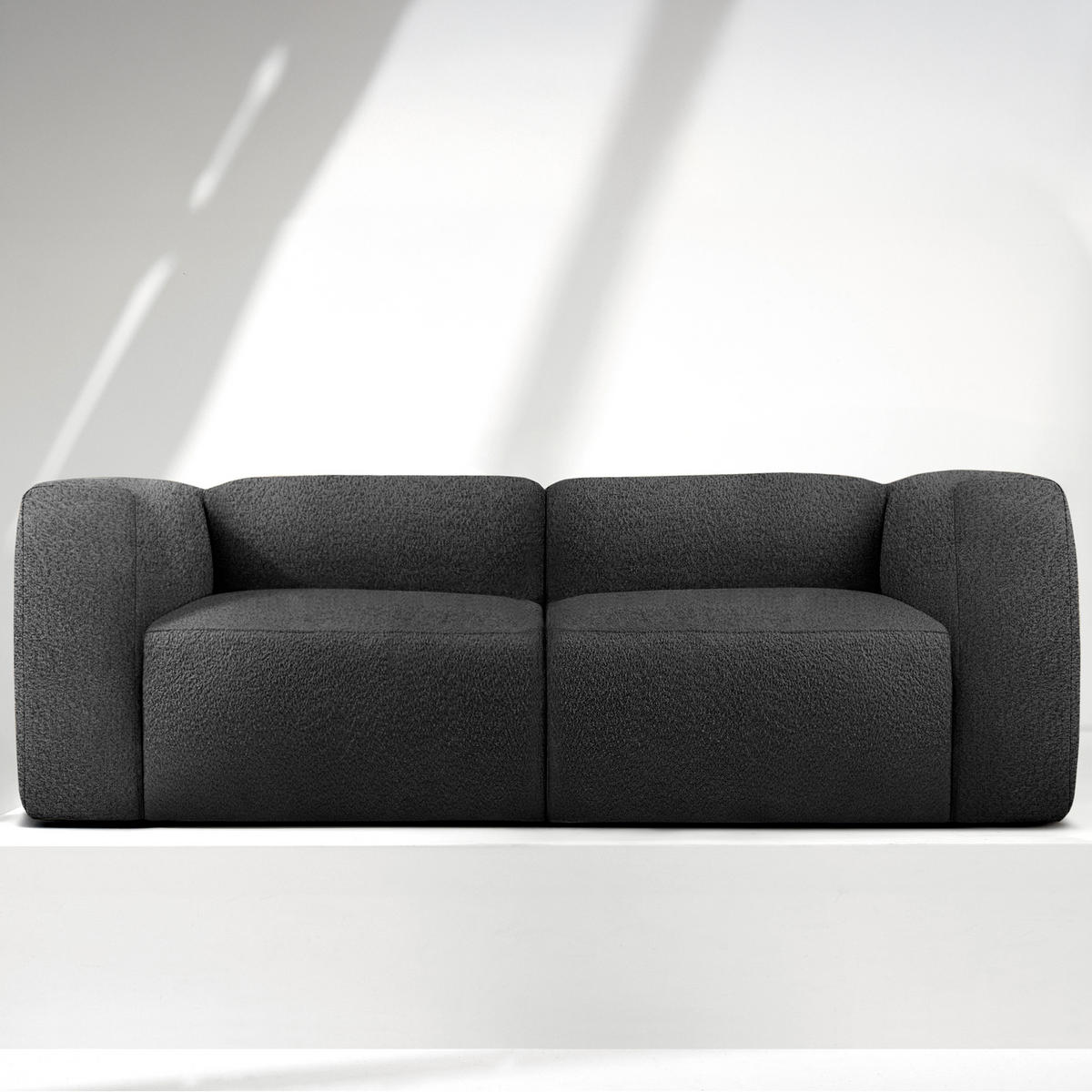 2-SITZER SOFA BUFFO, Dunkelgrau - Dunkelgrau, Holz/Holzwerkstoff (210/73/96cm) - KONSIMO®