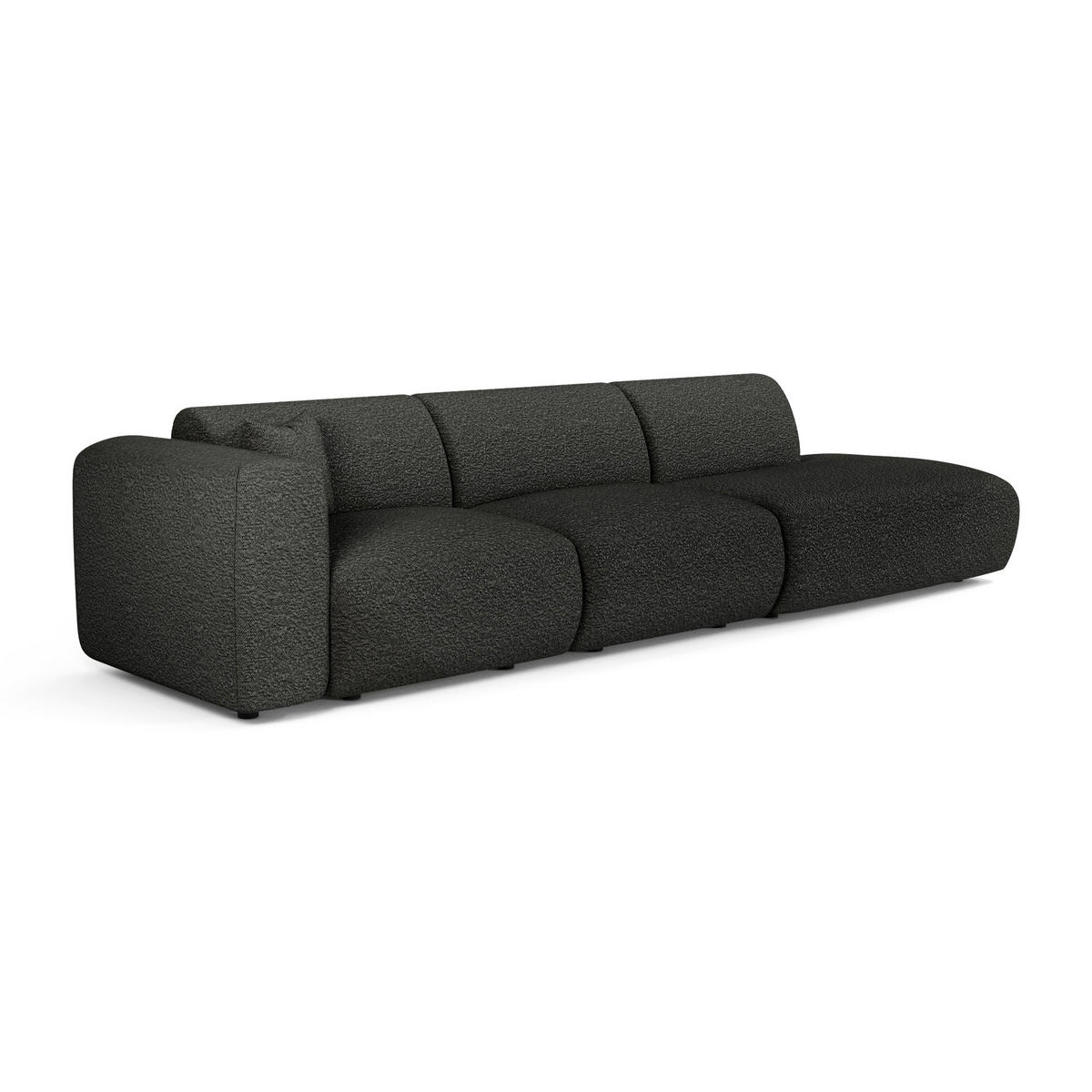 SOFA 5-Sitzer Bouclé-Stoff Dunkles Anthrazit 310cm - Anthrazit, Textil (310/73/96cm) - Sia Home