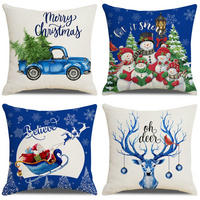 KISSENBEZUG – Weihnachtskissenbezug (Kissenfüllung nicht enthalten) – 45 x 45 cm – Multicolor(vier Stück) - Multicolor, Textil (45/45cm)