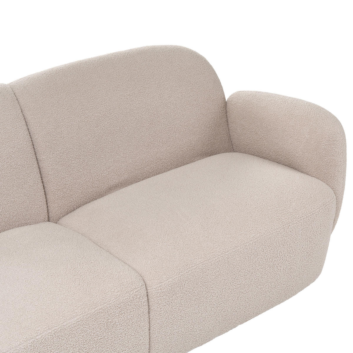 3-SITZER-SOFA Bouclé Beige Jule - Beige/Schwarz, Textil (183/77/82cm) - Beliani
