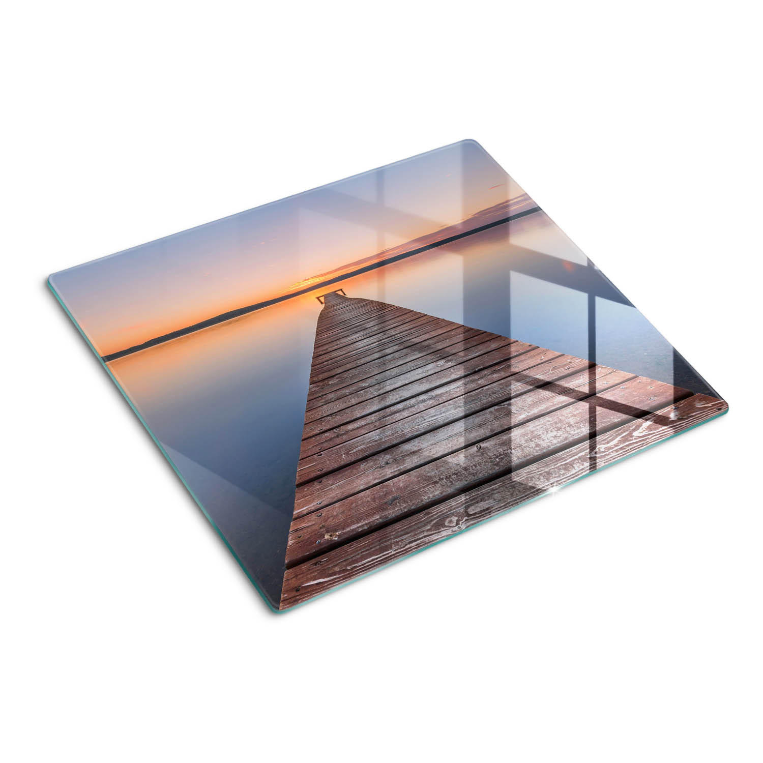 GLASPLATTE 60x52 cm Holzsteg - Braun, Glas (60/0.4/52cm) - TULUP
