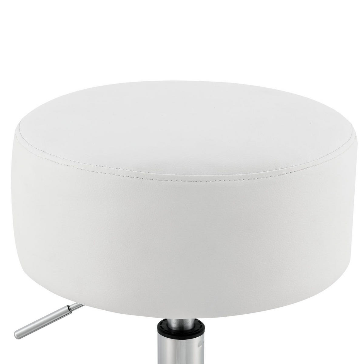 HOCKER Tonia weiß höhenverstellbar ideal für Schminktisch - Weiß, Textil (38.5/64/38.5cm) - Juskys