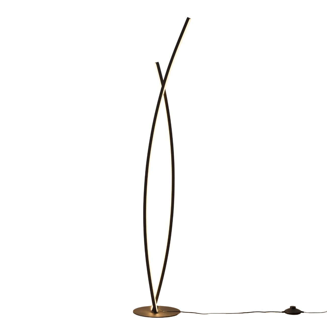 STEHLEUCHTE Elzo, Schwarz, 124cm - Schwarz, Metall (124/4/124cm) - KOSILUM