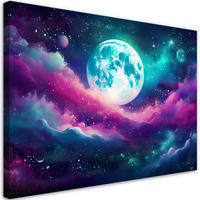 LEINWANDBILD Weltraumplanetenwolken - Lila, Textil (120/80cm) - Feeby