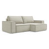 ECKSOFA mit Schlaffunktion Strukturstoff Stoff Beige - Beige/Creme, Kunststoff/Textil (257/148cm) - LaMiaSofa