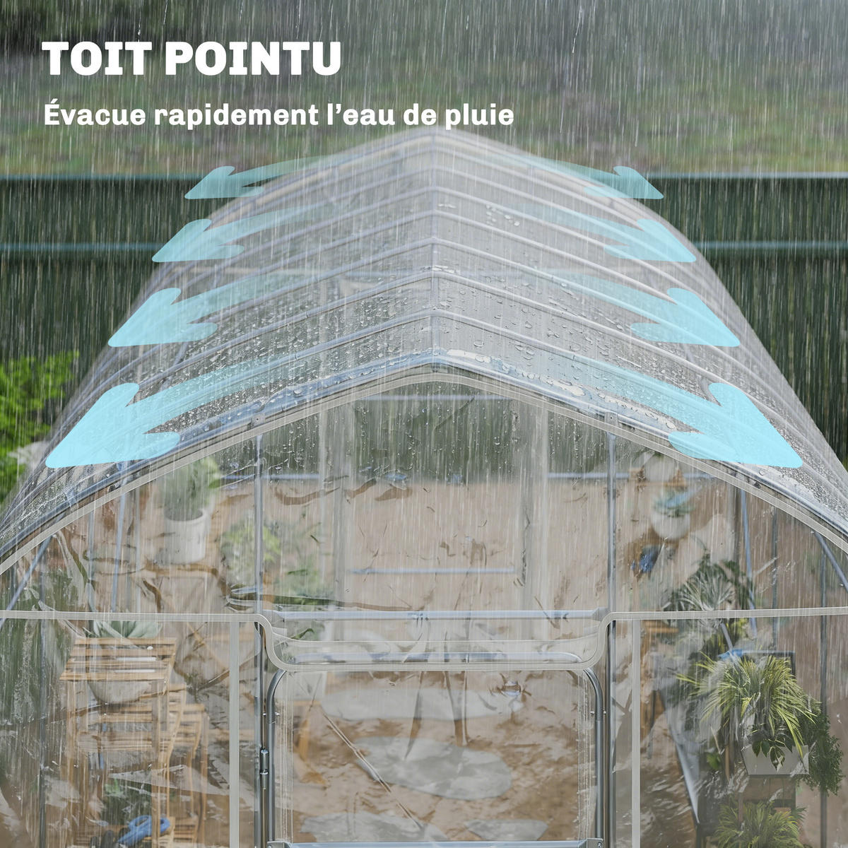 GEWÄCHSHAUS DE-12076 12 m² mit 2 Flügeltüren & PO-Antitropffolie Transparent - Transparent, Metall (296/267/391cm) - ComfortXL