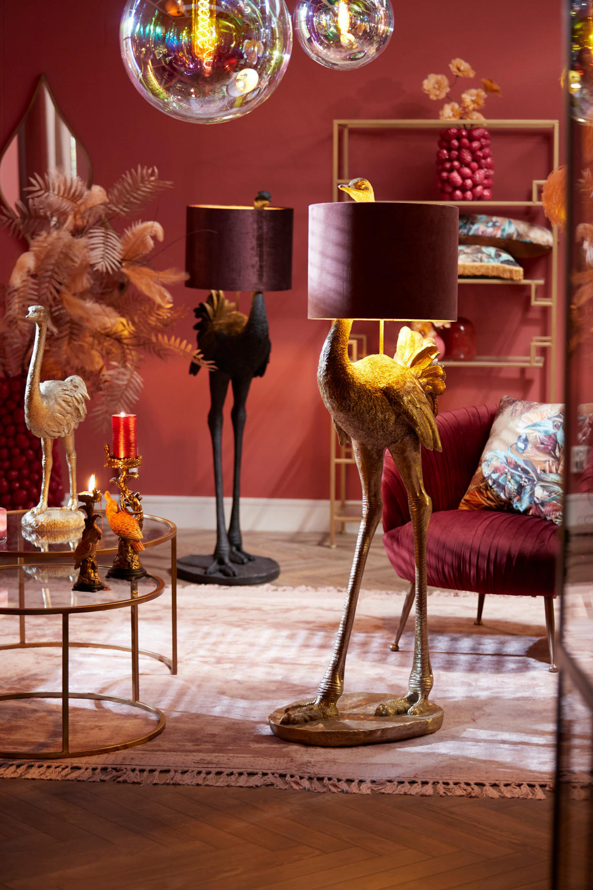 STEHLEUCHTE Strauß Bronze 62/50/146,5 cm - Bronzefarben, Kunststoff (62/50/146.5cm) - Light & Living