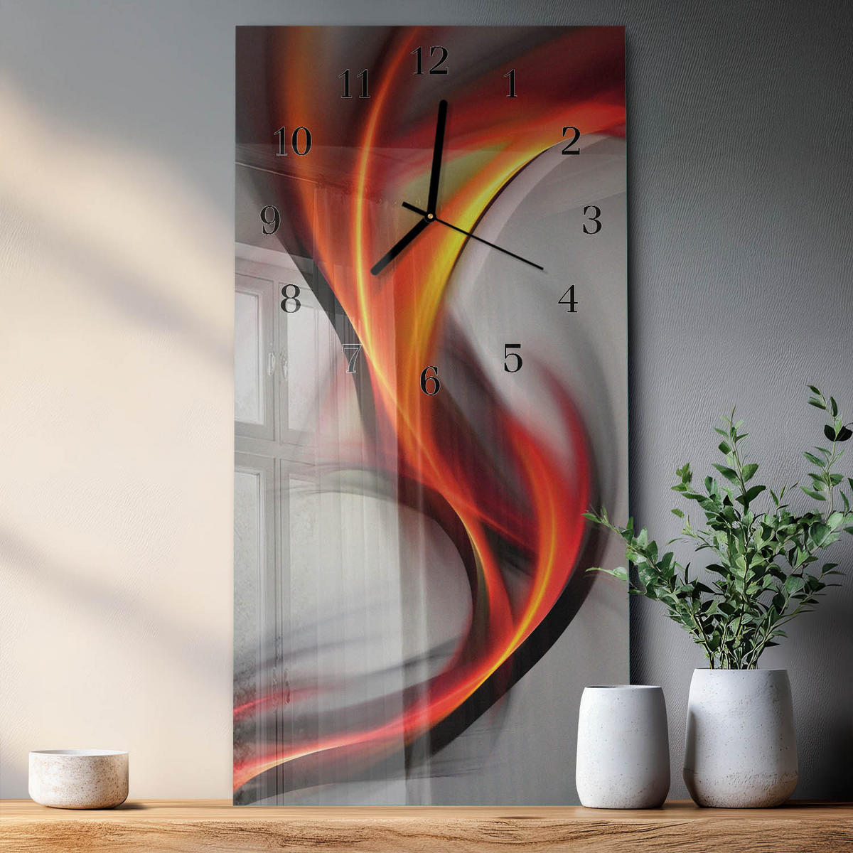 WANDUHR 60x30 cm - Stadt - Multicolor, Glas (30/60/0.4cm) - TULUP