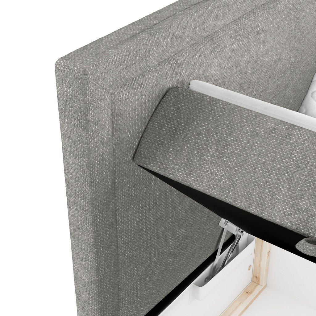 Thumbnail - Maison de Reve Boxbett, Hellgrau, Textil, Buche, Kiefer, H3, Höhe ca. 20 cm, 180x200 cm, Oeko-Tex® Standard 100, Reach, ...