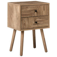 NACHTTISCH mit 2 Schubladen Hellbraun Ronge - Hellbraun, Holzwerkstoff (30/38/55cm) - Beliani