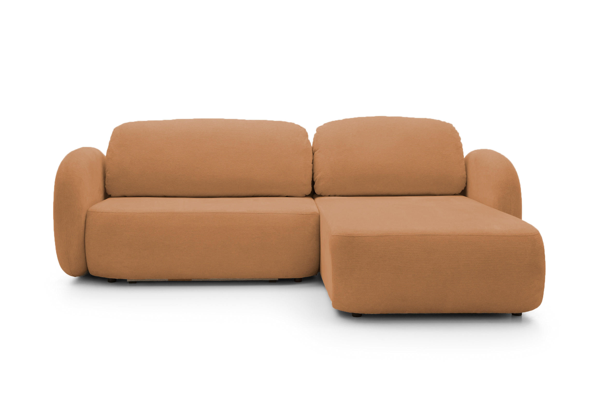 ECKSOFA OLIO L-Form Schlaffunktion mit Bettkasten, lose Rückenkissen, freistehend, RECHTS 248x174 cm Dark orange - Dunkelorange, Holz/Textil (248/174cm) - DomoHome