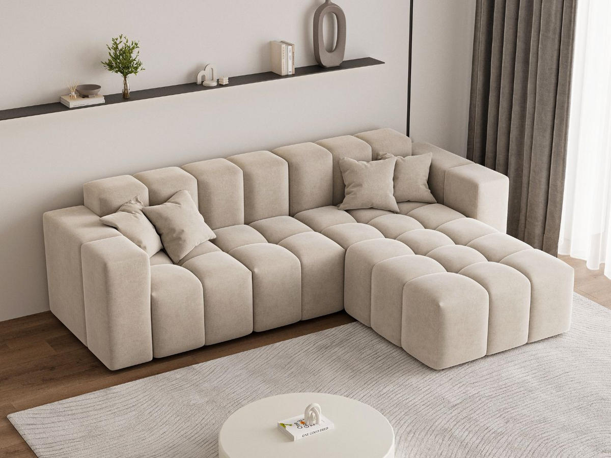 ECKSOFA Loopo Beige Rechts - Beige, Holz/Textil (265/180cm) - Graingold