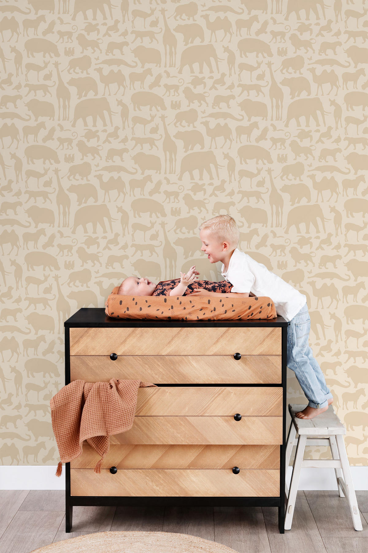 TAPETE Tiere 53 cm x 10.05 m - Beige, Papier (53/0.1cm) - ESTAhome