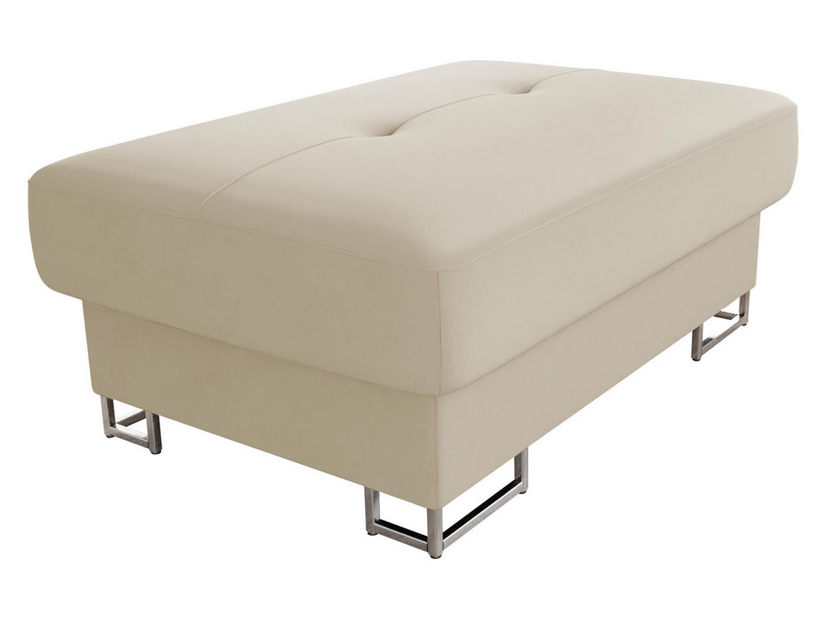 POLSTERHOCKER Cotere - Silberfarben/Cappuccino, Holz/Metall (104/42/67cm) - MIRJAN24
