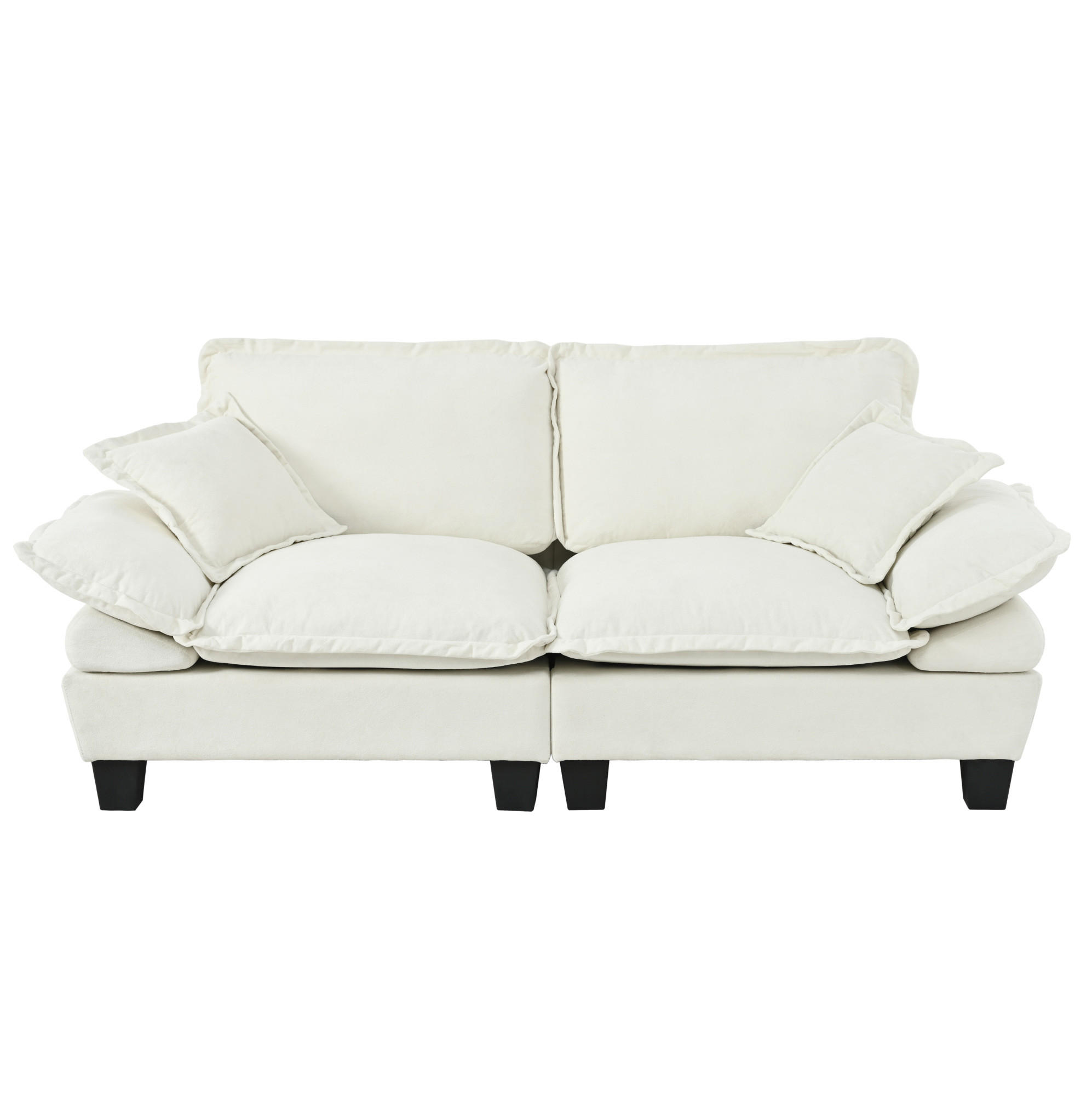 2-SITZER Sofa 194/82/90 cm mit abnehmbaren Armlehnen und Chenille-Bezug, Beige - Beige, Textil (194/90/82cm) - Redom