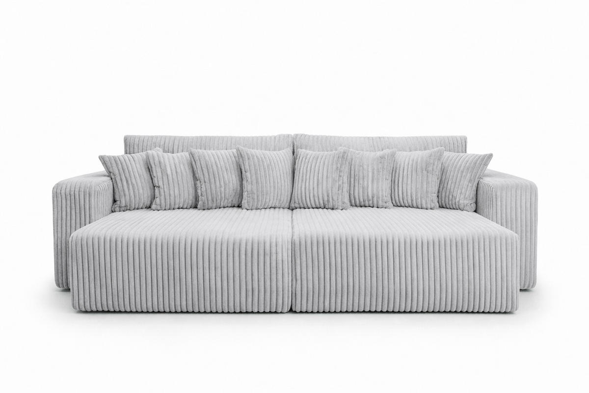 SCHLAFSOFA, Cordstoff Tilia, Grau, PIANO DOUBLE - Grau, Holz (246/83/145cm) - Kaiser Möbel