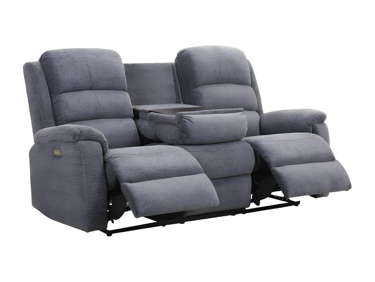RELAXSOFA - 3 Personen - stoff - grau Nevers - Grau, Textil (187/103/95cm) - Vente-Unique