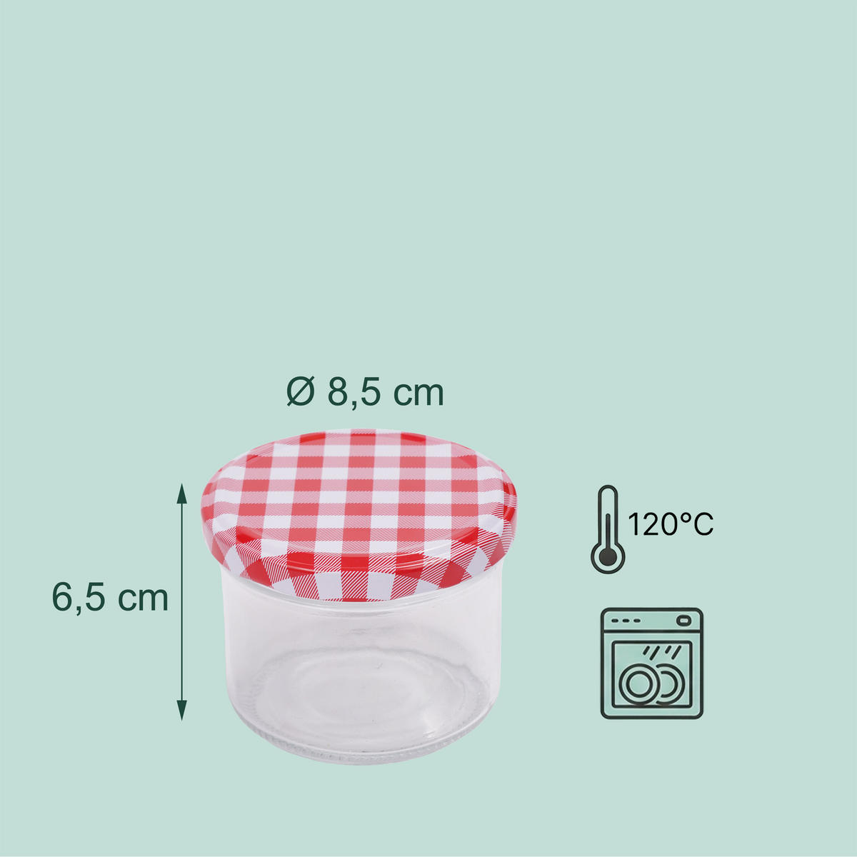 SADA zavař. sklenic - průhledná, kov/sklo (0.22L) - Relaxdays