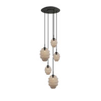 GALERIELEUCHTE Echos 5-flammig Klar Ø 18/25cm - Klar/Schwarz, Glas (18/18/20cm) - s.luce