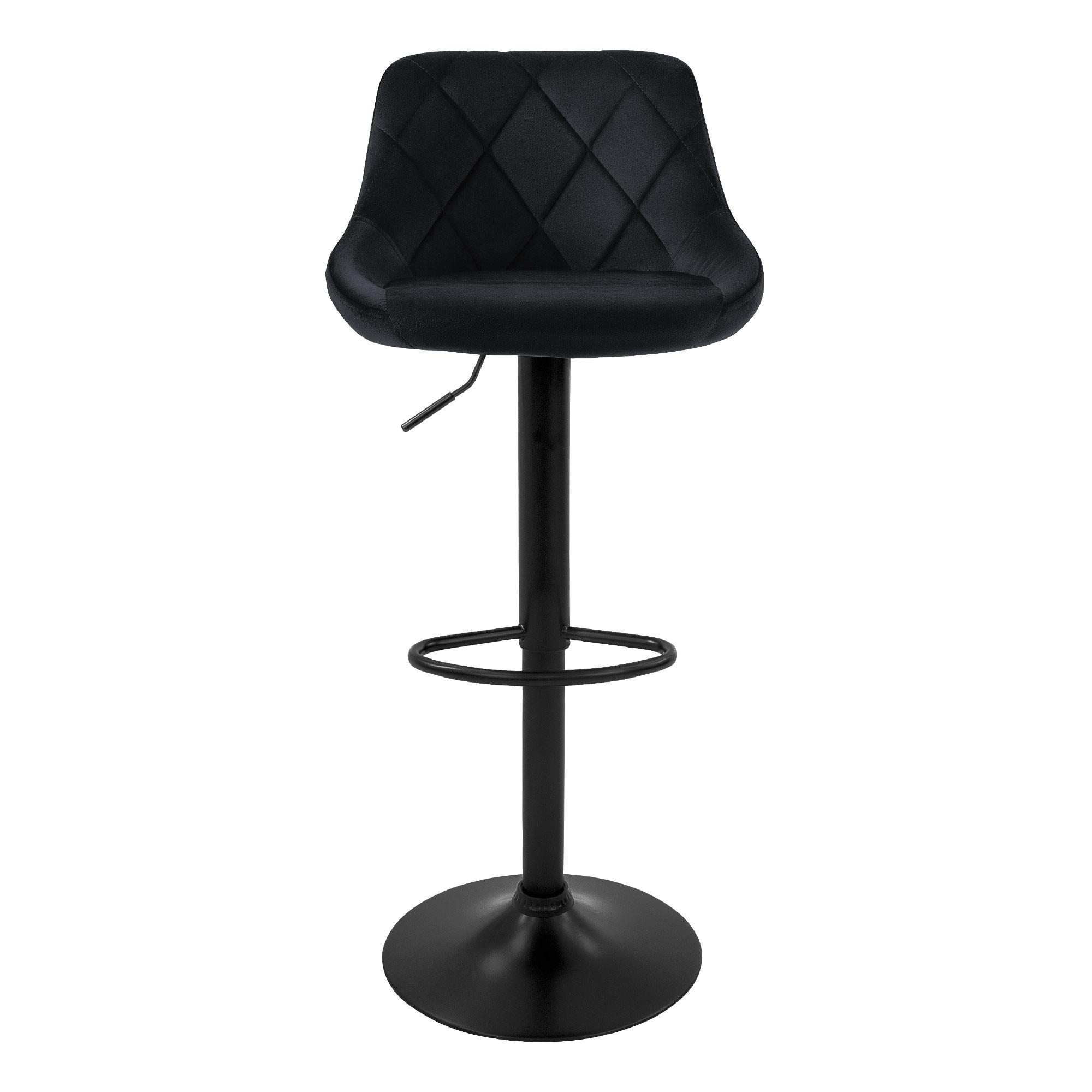 BARHOCKER Samt schwarz 2er Set - Schwarz, Metall (37/106/47cm) - ML-DESIGN